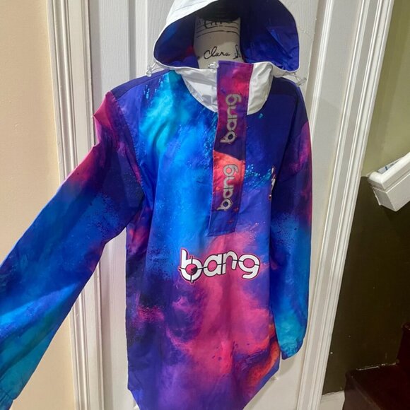 HOT PINK BLUE TIE DYE WINTERBREAKER COAT BANG ENERGY REVOLUTION SIZE M/L - Picture 9 of 16